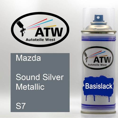 Mazda, Sound Silver Metallic, S7: 400ml Sprühdose, von ATW Autoteile West.